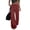 Wine, variant on RQYYD Women's Wide Waistband Wide Leg Pants with Elastic Waist Casual Linen Blend Trousers for Outings