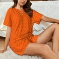 thumbnail image 5 of Yiaed Orange Scales Print Short Sleeve Pajama Sets for Women Casual Crew Neck 2 Piece Lounge Sets Women's Short-Sleeved Pajama-4X-Large, 5 of 5