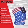 thumbnail image 3 of Defy Knee Wrap for Weightlifting, Muay, Thai MMA, Elastic Bandages for Men and Women, Pack of 2, 72 Inch - American Flag, 3 of 6