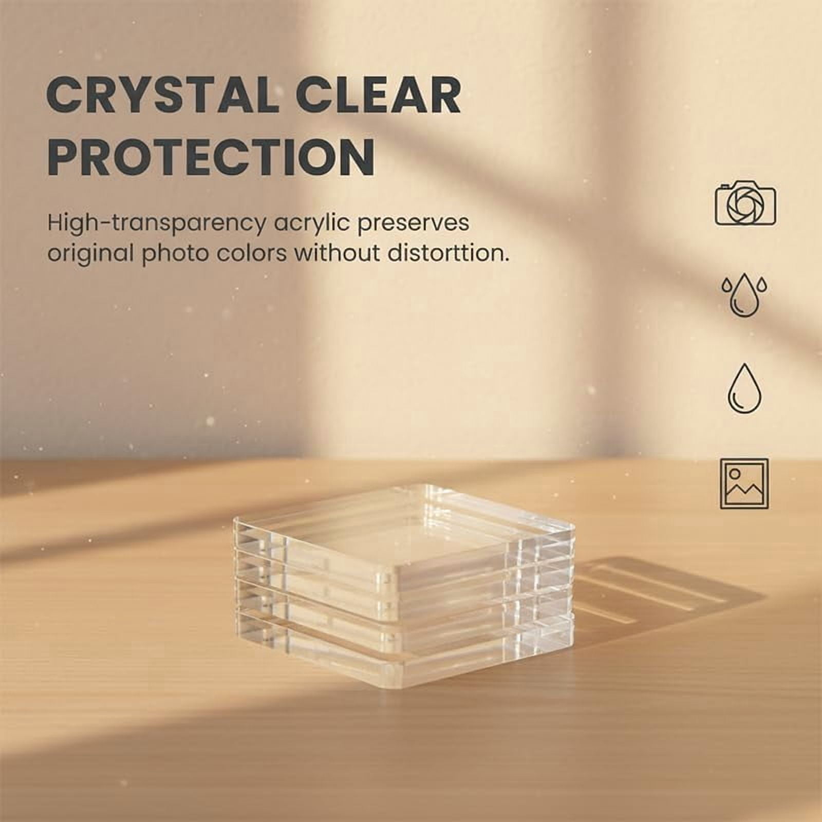DIY Acrylic Fridge Magnets Kit with Adhesive Backing - Clear Fridge Magnets for Crafts - Strong Magnetic Sheets for Refrigerator, Classroom & Office, Custom Photo Magnets Set (10 Pack, 2” x 2”)