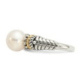 thumbnail image 3 of 14K Two-Tone Gold Ring Band Pearl Yellow Freshwater White, 3 of 5