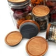 thumbnail image 5 of Regular Mouth Jar Lids,Wooden Jar Tops,Canning Lids with Airtight Silicone Seal for Regular Mouth Jars,4 Pack, 5 of 6