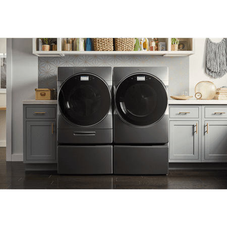 Whirlpool - 5.0 Cu. Ft. High Efficiency Stackable Front Load Washer with Steam and Load & Go XL Dispenser - Chrome shadow
