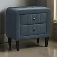 thumbnail image 6 of Rheo Nightstand, 2 Drawers, 22 Inch Upholstered in Charcoal Gray Linen, 6 of 6