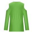 thumbnail image 5 of AXXD Green Basic Sexy Tops for Women Summer 2024 Trendy Casual Solid Off Shoulder Pullover Long Sleeve Top Long Sleeve V-Neck Top/Shirt, 5 of 5