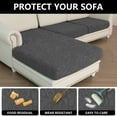 thumbnail image 5 of Eurhowing 4-Piece Sofa Slipcover Set for L-Shaped Sectional Couch, Stretchable Jacquard Non-Slip Left/Right Chaise Cover, Washable Furniture Protector, Dark Gray, 5 of 8