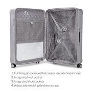 iFLY Odyssey 28 Expandable Hardside Large Checked Spinner Luggage, Gray