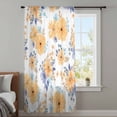 thumbnail image 3 of Orange Watercolor Floral Sheer Curtains 54 Inches Long, Spring Flower Abstract Art Light Filering Curtains, Breathable Simi Curtain Privacy Drapes for Kitchen Bathroom Small Window Treatment, 3 of 9