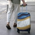 thumbnail image 3 of Blue Gold Wave Marble Pattern Luggage Cover Fashion Suitcase Cover Baggage Covers Fit 25-28 Inch Luggage (Go Travel), 3 of 5