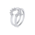 thumbnail image 3 of Round Cut White Cubic Zirconia Solitaire Enhancer Guard Ring 10k White Gold Ring Size - 9.5, 3 of 3