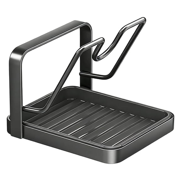 Kitchen Pot Lid Storage Rack, Aetherz Pot Lid Storage Rack with Spoon Rest - Stovetop Organizer for Kitchen, Multi-Functional & Space-Saving