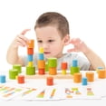 thumbnail image 4 of HuiXinOu Wooden Bead Shape Sorting Stacking Toy 5-Bead Color Shape Sensory Educational Puzzle Montessori Toy for Toddlers Preschoolers Early Learning Fine Motor Skill Development, 4 of 5