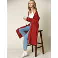 thumbnail image 5 of Made by Johnny Women's Casual Cozy Braided Open Front Long Pocket Cardigan Sweater L RED, 5 of 6