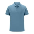 thumbnail image 3 of Rloper-Lop Polo Shirts for Men Quick Dry Short Sleeve Golf Tees Collared Button Down Business Work T-Shirts Solid Color Performance Tops Sky Blue S, 3 of 5