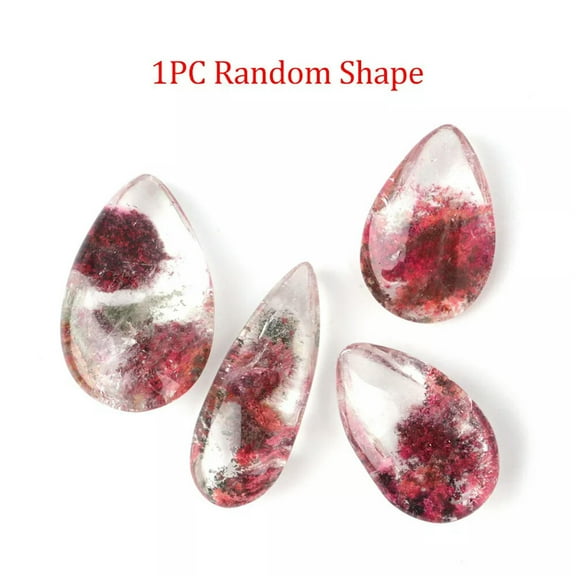 HOOUN Pink Ghost Phantom Crystal Quartz Energy Chakra Specimen Healing Stone Rock Gift