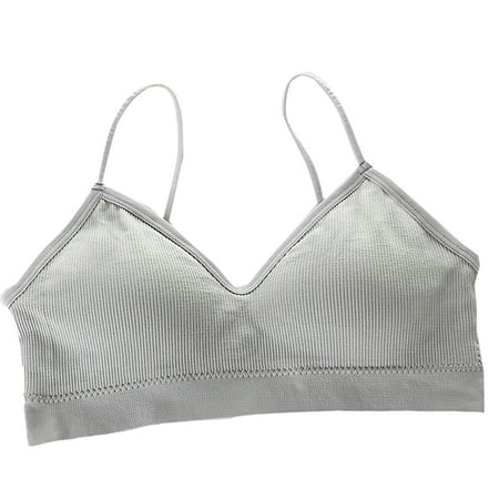 

DENGDENG Women Bralettes Solid Wireless Sports Bralette Padded Wirefree Cami Bras