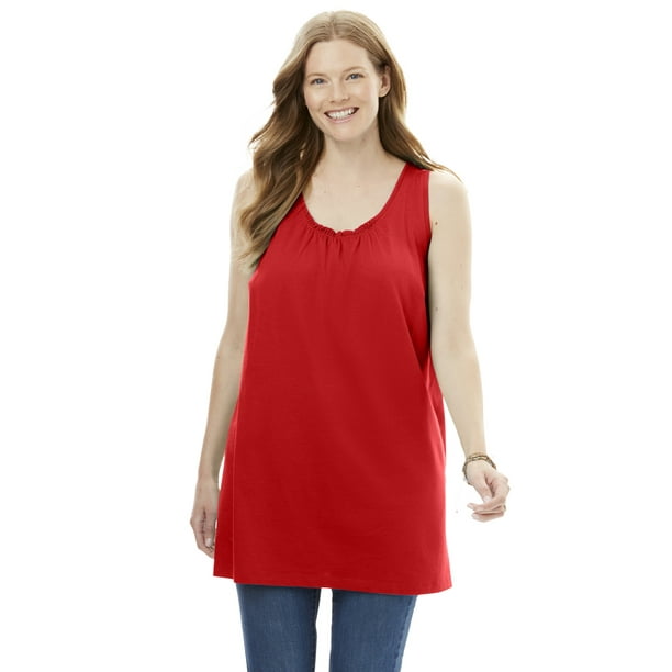 Woman Within - Woman Within Women's Plus Size Perfect Sleeveless ...
