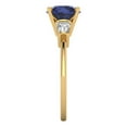 thumbnail image 3 of 2 ct Round Cut Simulated Blue Sapphire 3 Stone 14K Yellow Gold Womens Engagement Ring, 3 of 5