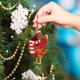 thumbnail image 2 of 5 piezas de árbol de Navidad León de piedra, colgante decorativo de madera, cuerda de pollo divertida y linda, decoración para el hogar, 2 of 5