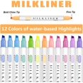 thumbnail image 2 of Double Markers in Assorted Colors, 12 Colors, a Broad and Fine Tip Markers, Pastel, Set for Student Office Classroom-12 Pcs, Assorted, 2 of 4