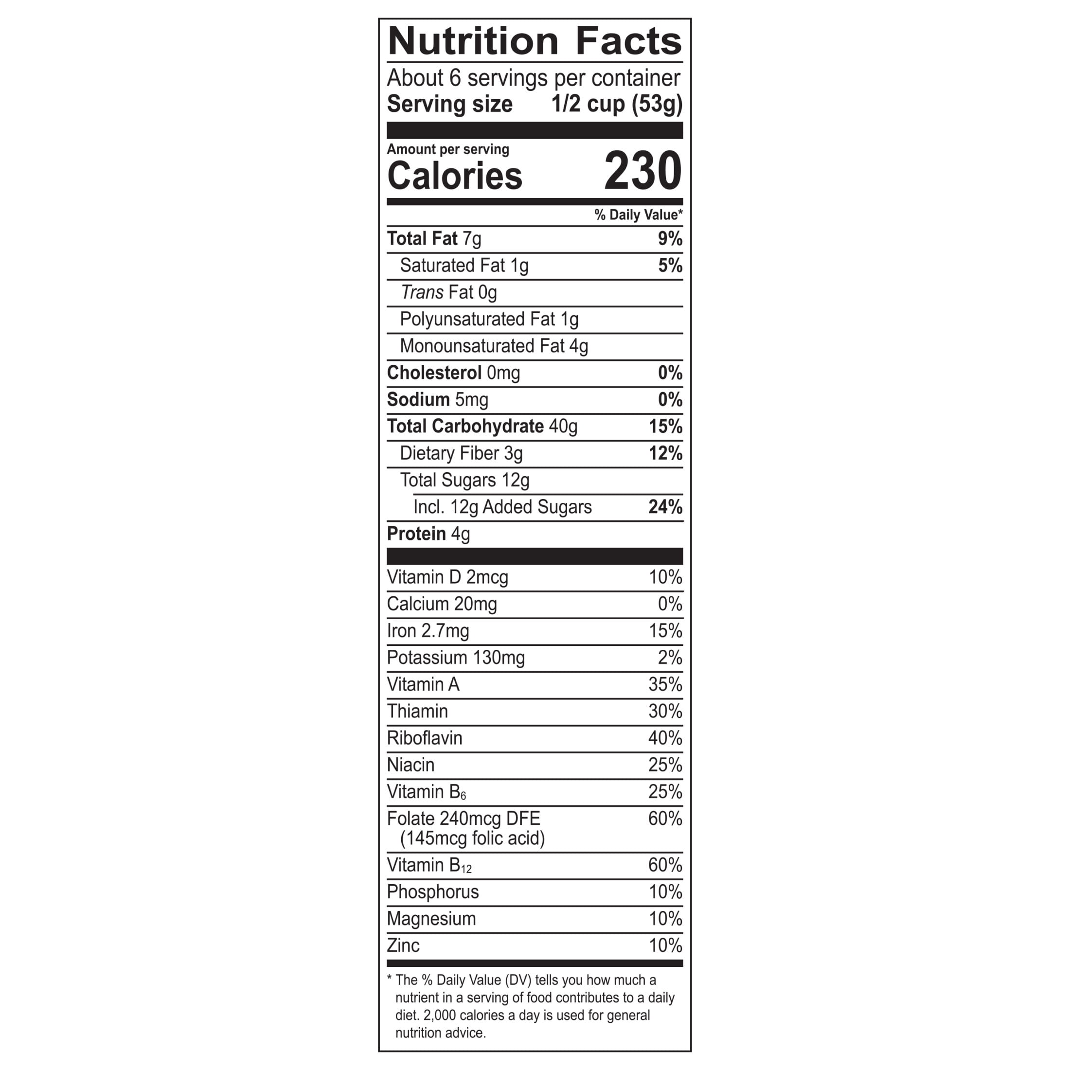 (6 pack) Honey Bunches of Oats Honey Roasted Granola Cereal, 11 oz Bag