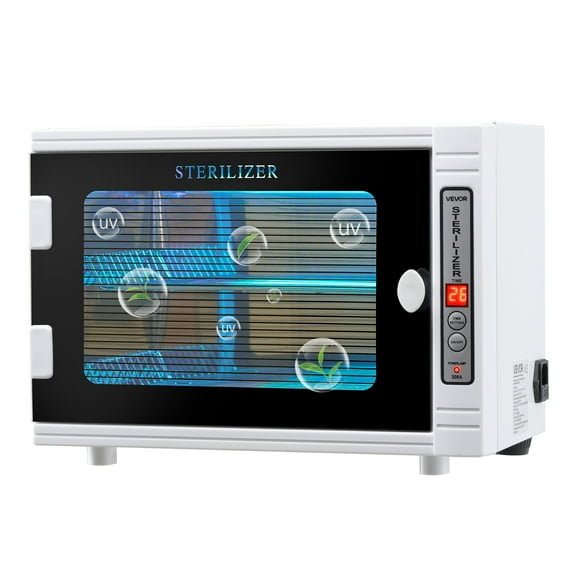 VEVOR Nail Tool Cleaning Machine, 12L Large Capacity, Tool Cabinet Cleaner Box with Timer Setting, Tempered Glass Door, 185nm Wavelength, for Labs, Home, Nail Salons, Hair Studios, Beauty Salons