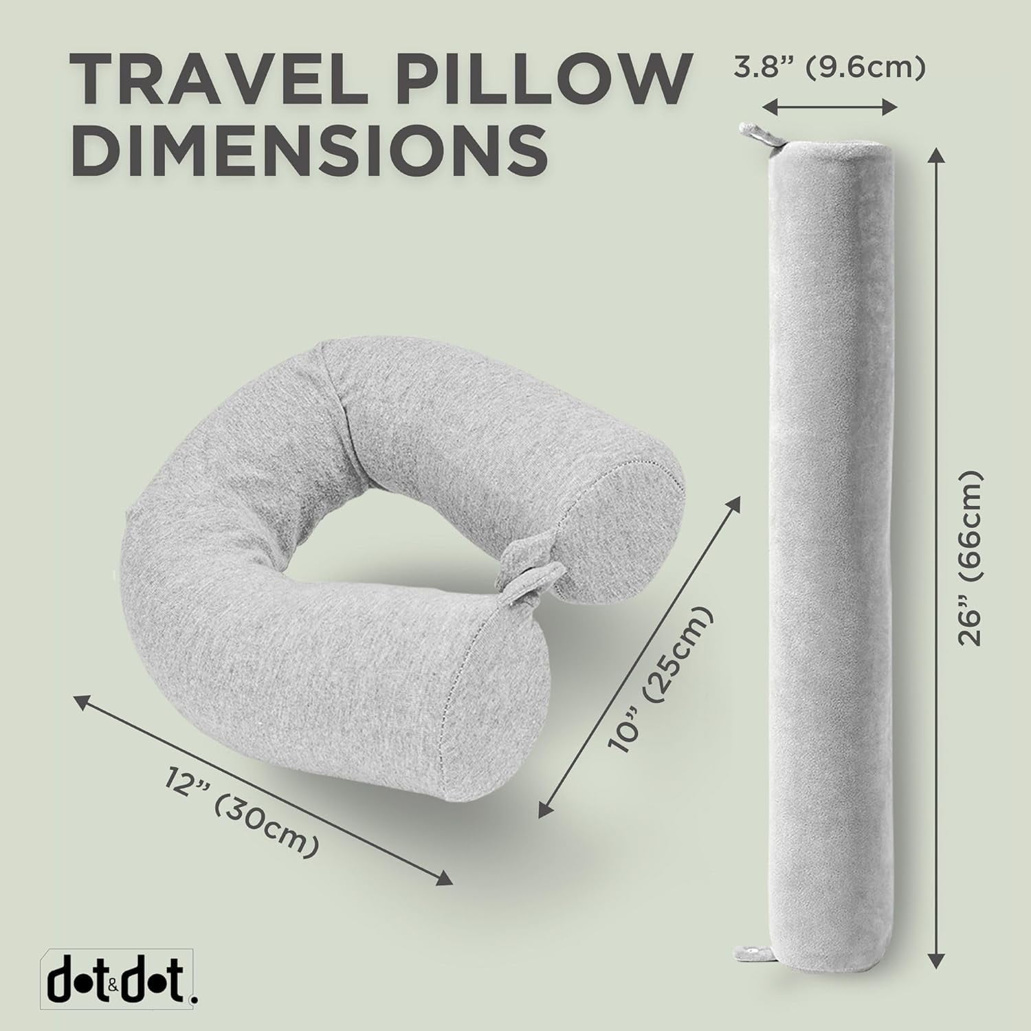 Memory Foam Travel Pillow for Neck, , Lumbar and Leg Support - Neck Pillows  for Sleeping Travel Airplane for Side, Stomach and Back Sleepers -  Adjustable, Bendable Roll Pillow