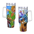 thumbnail image 3 of Lsque Scooby-Doo Pattern 40 OZ Ice Bully Cup with Handle and Straw, Double Wall Stainless Steel Tumbler Travel Coffee Cup with Lid for Christmas Present, 3 of 8