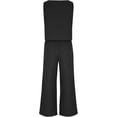 thumbnail image 4 of Cotton Linen Sets for Women Sleeveless Square Neck 2 Piece Outfits Summer Casual Beach Vacation Wide Leg Pants Sets, 4 of 8