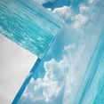 thumbnail image 3 of Summer Ocean Window Valance for Kitchen, Seascape Blue Coastal Wave Green Tropical Pain Trees Rod Pocket Short Curtain for Small Windows, Light Filtering Decorative Valance, 54 x 18 Inch, 3 of 9