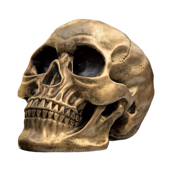 Décoration d'Halloween Squelette Figurine de Crâne en Résine 7,68 Po x 5,91 Po x 5,31 Po Noir or Ou Blanc
