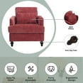 thumbnail image 4 of Homefun Mid Century Chenille Accent Chair Reading Armchair Pillow Wood Legs Living Room Bedroom Apartment, 4 of 6
