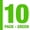 c) Green 10 Pack, variant on Lebert Fitness Mini Band Resistance Band Loop Exercise Bands Set of 10 Black