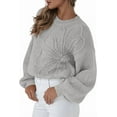 thumbnail image 4 of PRETTYGARDEN Womens Sweaters Fall Fashion Long Sleeve Crewneck Floral Knit Pullover Sweater Tops Winter Clothes, 4 of 9