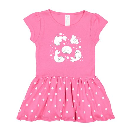 

Inktastic Happy Harp Seals Gift Toddler Girl Dress