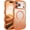 Clear/Cosmic Orange, variant on for iPhone Air Case Clear, [Compatible with MagSafe][Full Camera Protection][Cute Wave Frame][DIY Glitter Cardstock] Electroplated Wavy Shockproof 17 Air Phone Case 6.5", Desert Gold