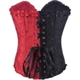 thumbnail image 4 of Women Classic Zipper Lace-up Floral Burlesque Basque Bustier - Suitable For Event Overbust, 4 of 4