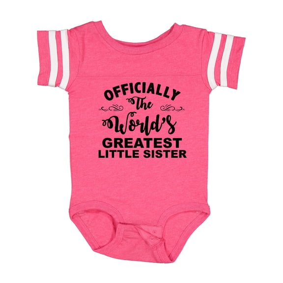 Inktastic Officially the World's Greatest Little Sister Girls Baby Bodysuit