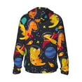 thumbnail image 3 of Kll Dinosaurs In Space Print Men'S Women’s Upf 50+ Sun Protection Outdoor Hoodie Jacket Long Sleeve Fishing Hiking Performance Shirt- Small, 3 of 8