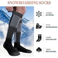 thumbnail image 3 of Reamphy Ski Socks for Women Men 2 Pairs- Warm Thermal Over-the-Calf Long Snow Socks for Snowboarding, Hiking, Hunting (Gray Gray, 6-11), 3 of 6