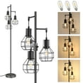 thumbnail image 2 of EDISHINE Lampes sur Pied en Métal à 3 Lumières, Arbre Rétro avec 3 Ampoules LED, Noir, 2 of 7