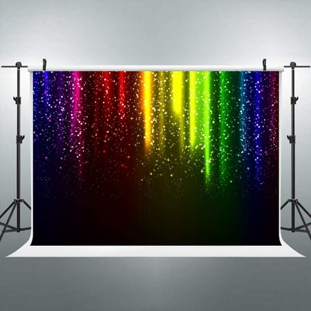 FLASIY Let's Glow Party Backdrop 7x5ft Rainbow Neon Background for Music  Dance Disco Party Banner Photo Booth Studio 