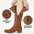 thumbnail image 4 of Ecetana Cowboy Boots for Women Wide Calf Cowgirl Boots with Classic Embroidered Chunky Heel Western Boots, 4 of 7