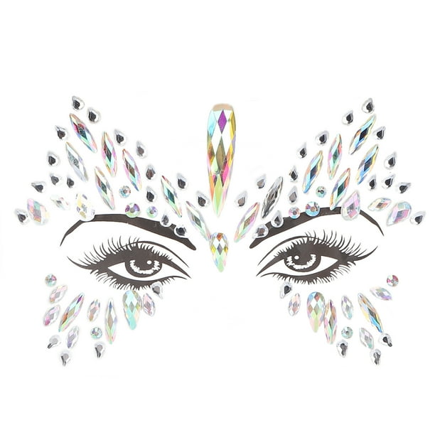 Herwey Temporary Rhinestones Sticker,Face Rhinestones Stickers Shiny Glitter Eyes Facial Makeup