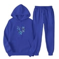 thumbnail image 2 of ZVAVZ Lady 2 Piece Outfits Sweatshirt 2025 Colorful Heart Print Sweatsuit Sets Hooded Drawstring Pullover Tops Fashion Long Pants Lounge Set Tracksuit, 2 of 6