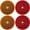 2x Red+2x Amber, variant on Round Reflector Class A 3-3/16" with Center Mounting Hole for Trucks Boats Suv's