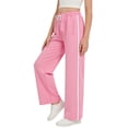 thumbnail image 2 of Girls Baggy Sweatpants Straight Leg Drawstring Athletic Pants Elastic Waist Striped Joggers Loose Soft Stretchy Trousers, 2 of 8