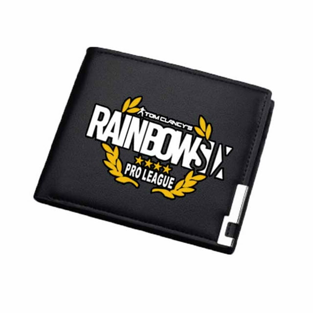 Cartera de piel sintética delgada con diseño de personajes de anime Rainbows Sixs