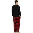 thumbnail image 4 of U2SKIIN Couple Pajama Sets, Plaid Matching Pajama Set for Men and Women Soft Warm Pjs Set（Black/Buffalo Plaid-red Mens, Medium）, 4 of 7