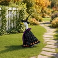 thumbnail image 5 of AZXY Halloween Porch Goose Outfit with Witch Hat, 23‑Inch Star Pumpkin Print Goose Clothing for Cement & Plastic Porch Statue, Goose Cloth, Outdoor Halloween Decorations for Yard Lawn Garden Porch, 5 of 6